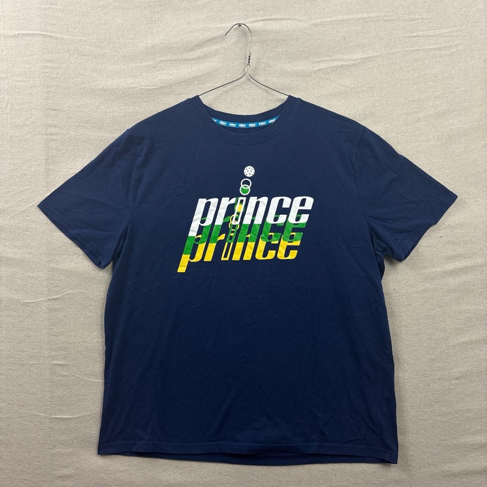 Prince Pickleball T-Shirt Mens Large Navy Blue Graphic Logo Short Sleeve Tee